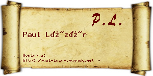 Paul Lázár névjegykártya